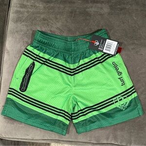 Baseball Lifestyle 101 Crayon Turf Green Athletic Shorts Youth Small